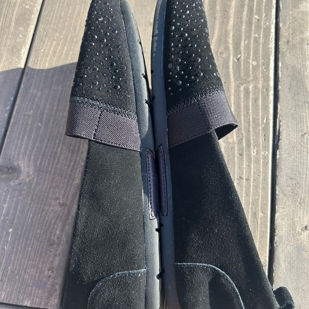 BOBS from Skechers Womens Luxe Fashion Slip-On Flats Black Suede Leather Size 9 - Picture 7 of 10